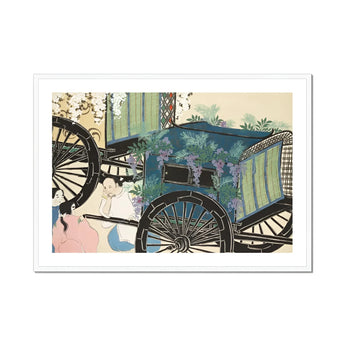 Flower Wagon - Kamisaka Sekka Woodblock Art Print, Vintage Horse-drawn Carriage Decorative Wheels Ornate