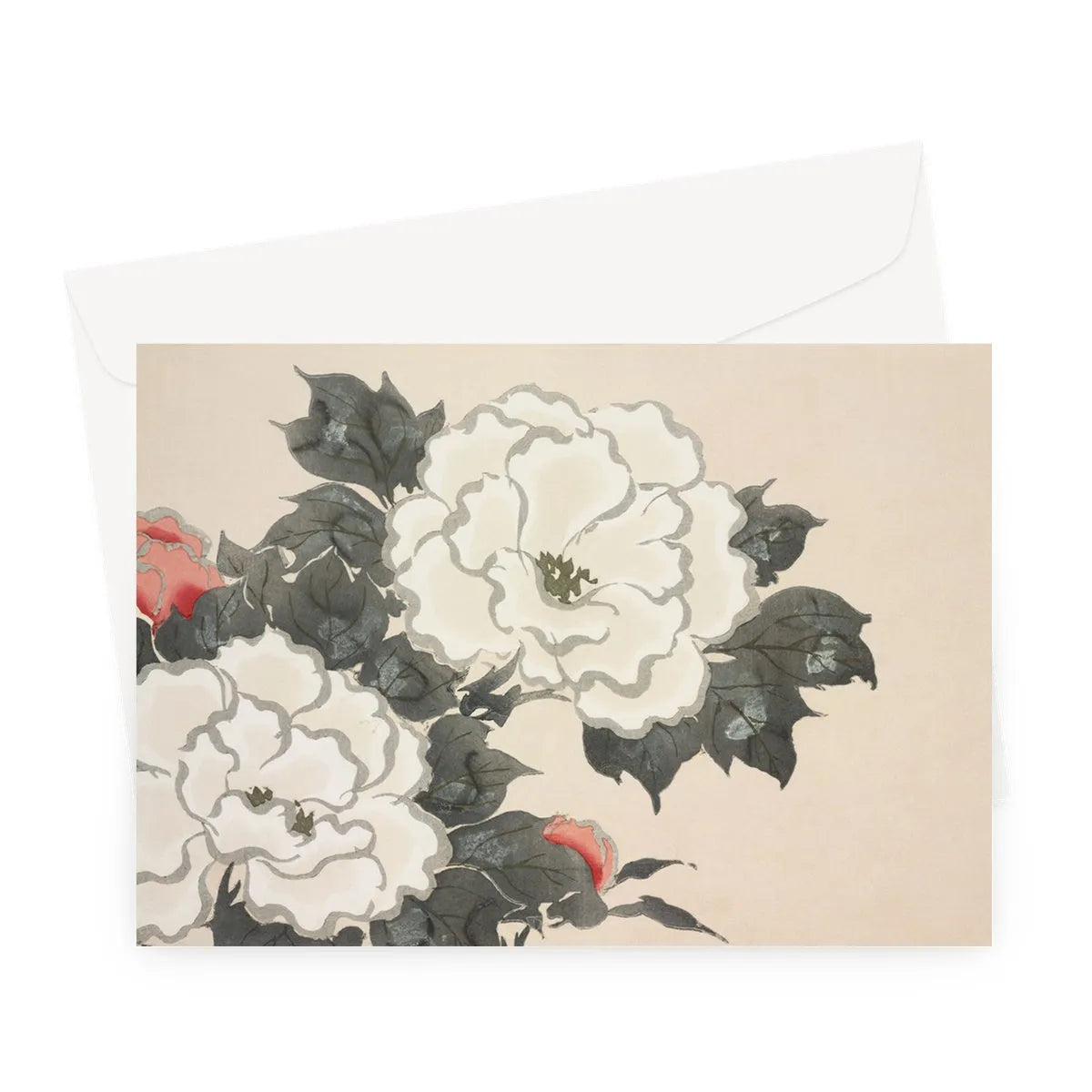 Flowers From Momoyogusa By Kamisaka Sekka Greeting Card - A5 Landscape / 1 Card - Greeting & Note Cards - Aesthetic Art