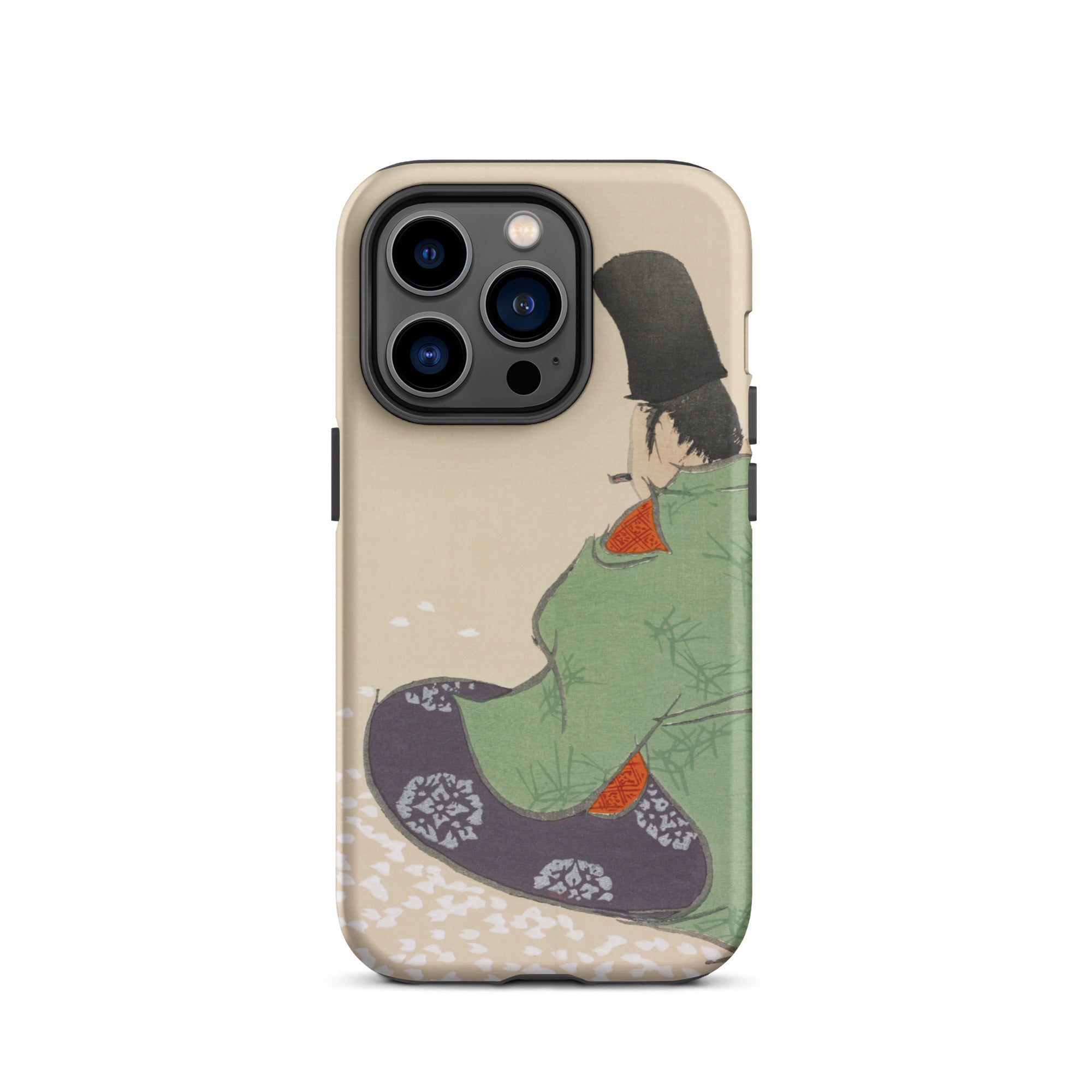 Flute Player Kamisaka Sekka Art Iphone Case, 14 Pro / Matte, Phone Case Japanese Art