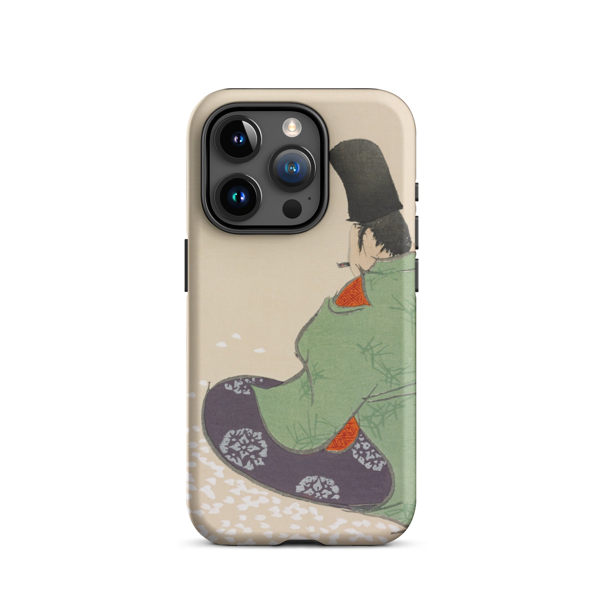 Flute Player Kamisaka Sekka Art Iphone Case, 15 Pro / Matte, Phone Case Japanese Art