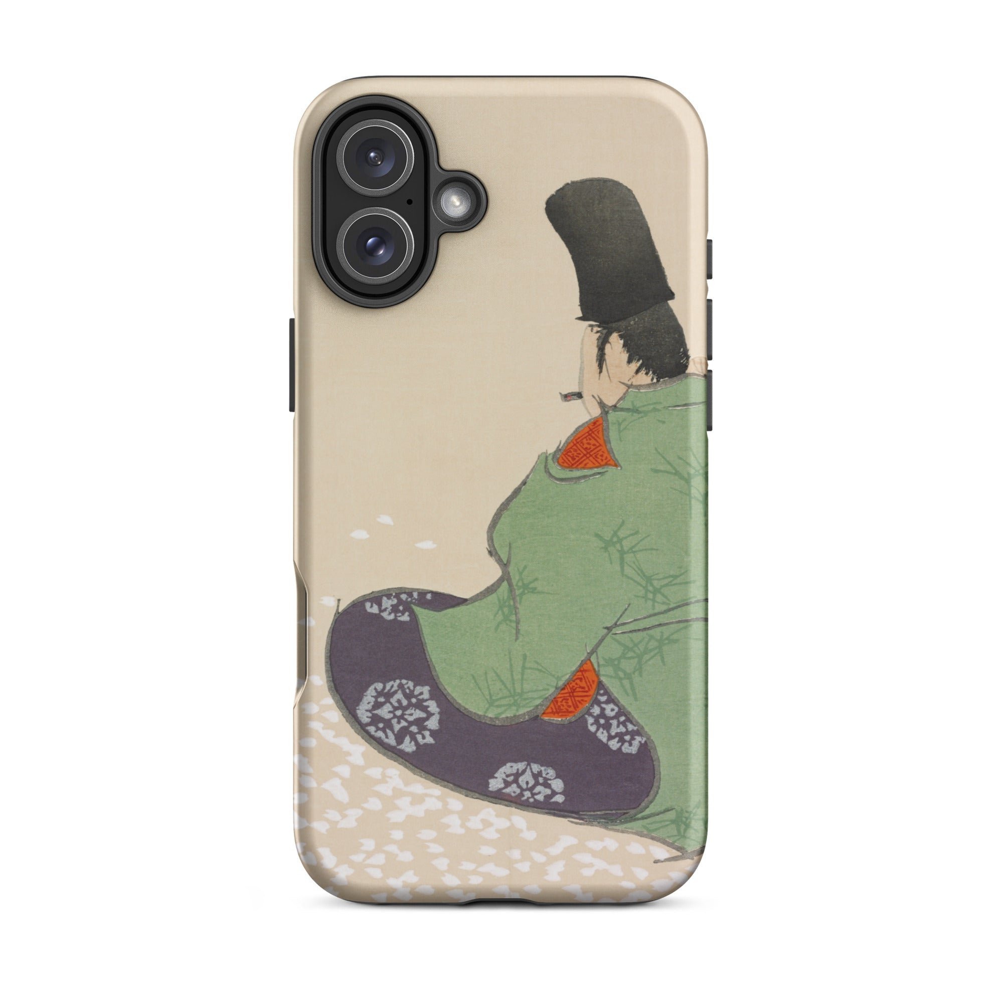 Flute Player Kamisaka Sekka Art Iphone Case, 16 Plus / Matte, Phone Case Japanese Art
