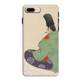 Flute Player - Kamisaka Sekka Art Iphone Case, 8 Plus / Matte, Phone Case Traditional Japanese Artwork Seated Figure Green