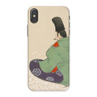 Flute Player Kamisaka Sekka Art Iphone Case, x / Matte, Phone Case Japanese Style Illustration Seated Figure Traditional Kimono