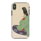 Flute Player Kamisaka Sekka Art Iphone Case, Xs / Matte, Phone Case Japanese Style Illustration Seated Figure Traditional Kimono