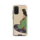 Flute Player Kamisaka Sekka Art Samsung Case, Galaxy S20 / Matte, Beige Smartphone Case Adorned Traditional Japanese Style Illustration