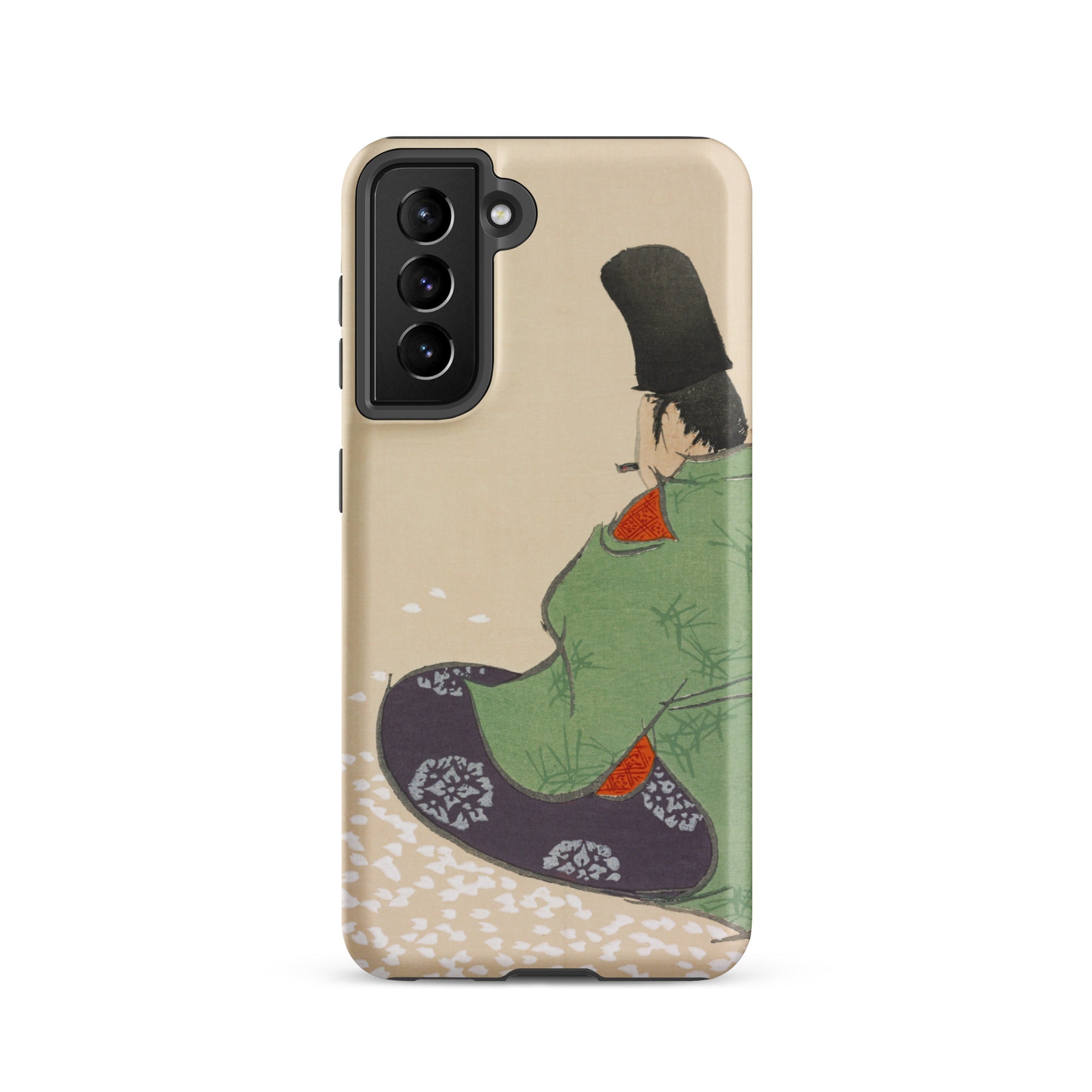 Flute Player Kamisaka Sekka Art Samsung Case, Galaxy S21 / Matte, Phone Case Japanese Style Illustration Person Traditional Attire