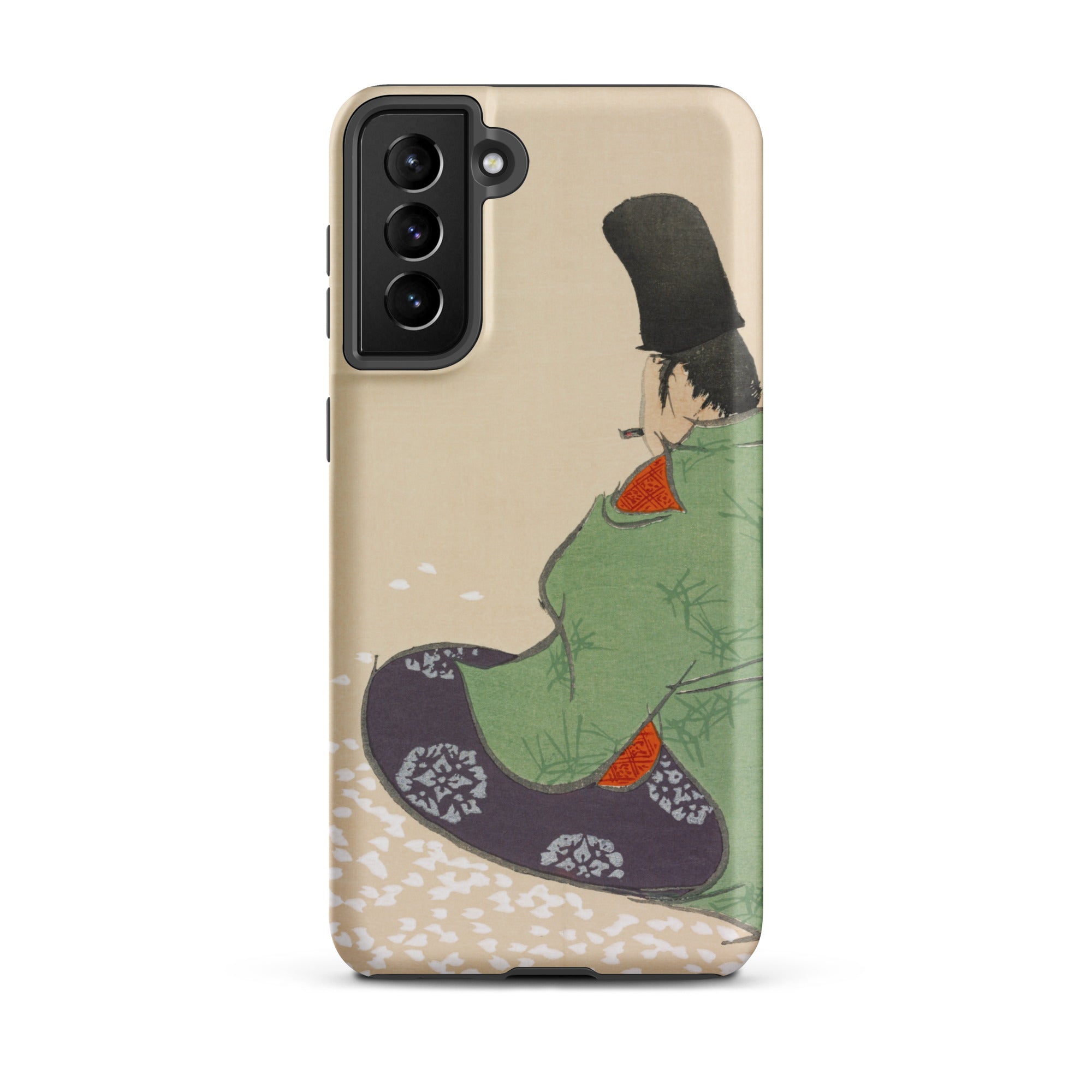 Flute Player Kamisaka Sekka Art Samsung Case, Galaxy S21 Plus / Matte, Phone Case Illustration Person Traditional Japanese Attire