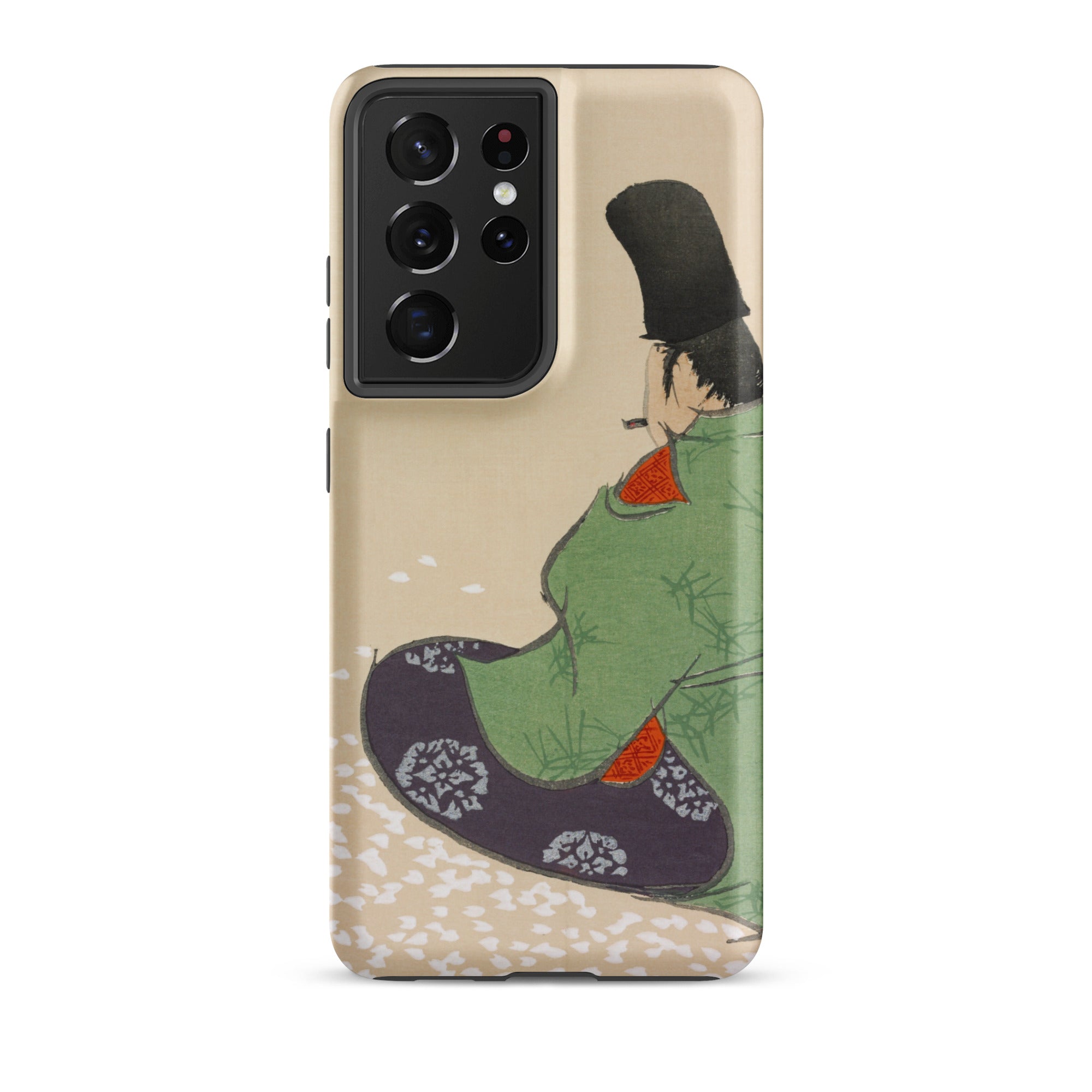 Flute Player Kamisaka Sekka Art Samsung Case, Galaxy S21 Ultra / Matte, Smartphone Case Traditional Japanese Style Illustration Person
