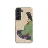 Flute Player - Kamisaka Sekka Art Samsung Case, Galaxy S22 / Matte, Smartphone Case Traditional Japanese-style Illustration Person Green