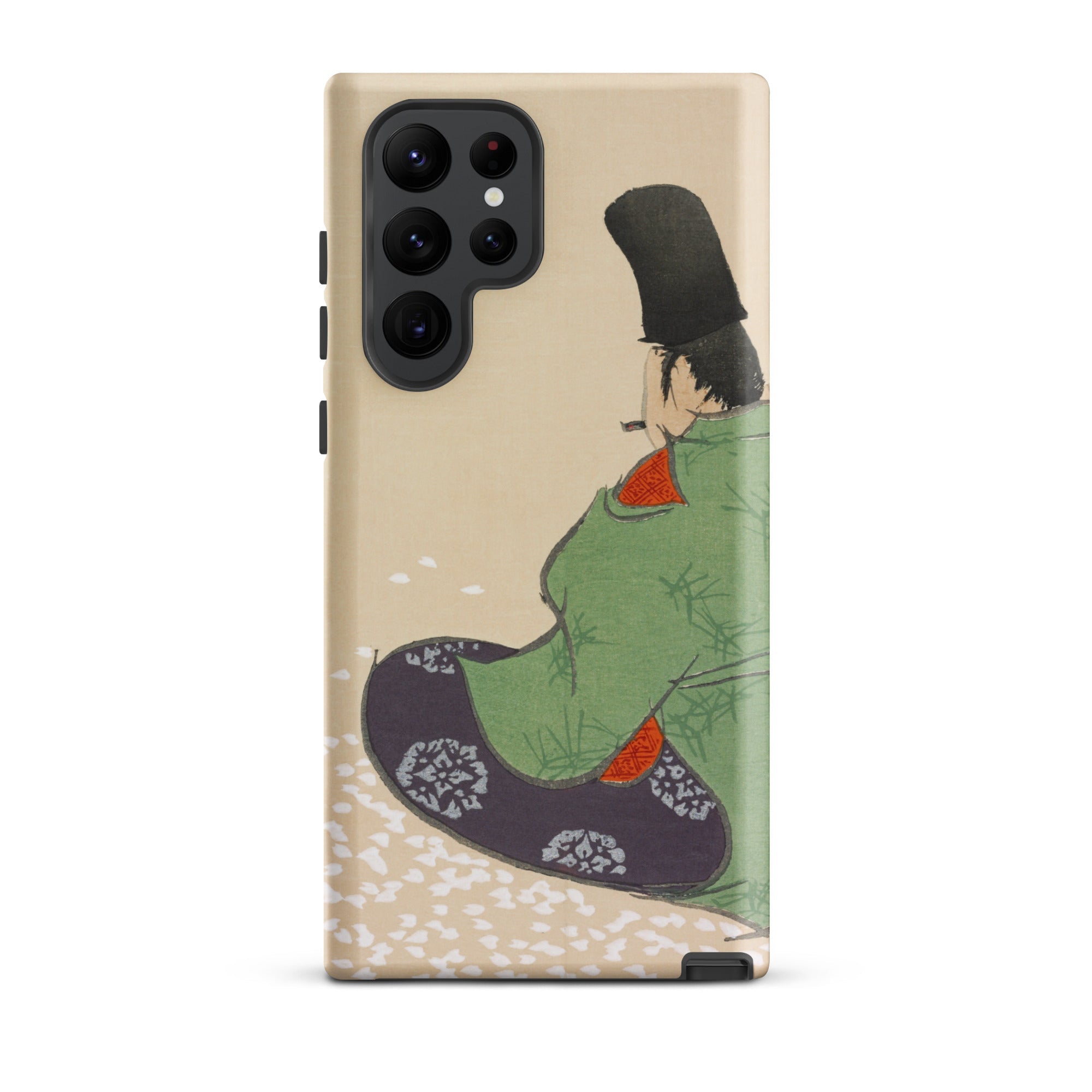 Flute Player Kamisaka Sekka Art Samsung Case, Galaxy S22 Ultra / Matte, Smartphone Case Traditional Japanese Art Design