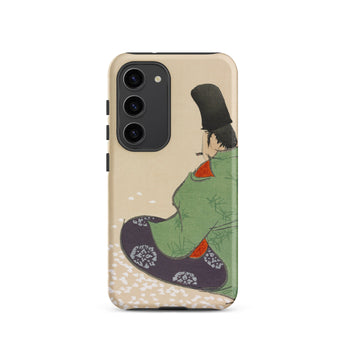 Flute Player - Kamisaka Sekka Art Samsung Case, Galaxy S23 / Matte, Smartphone Case Illustration Person Traditional Japanese Attire