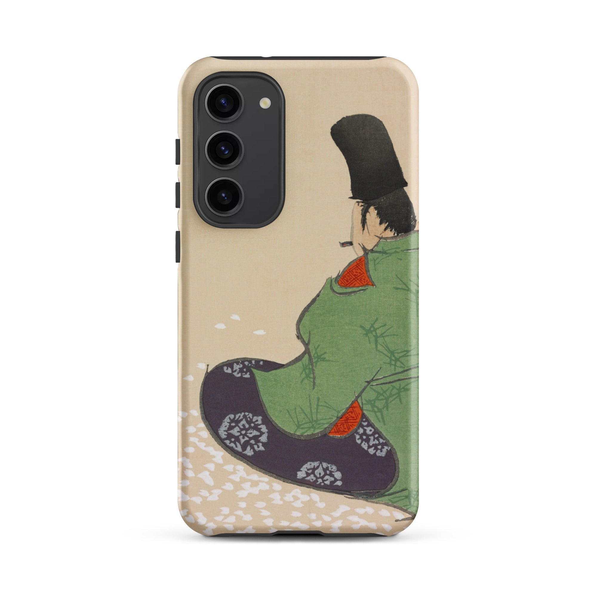 Flute Player Kamisaka Sekka Art Samsung Case, Galaxy S23 Plus / Matte, Phone Case Japanese Style Illustration Person Traditional Attire