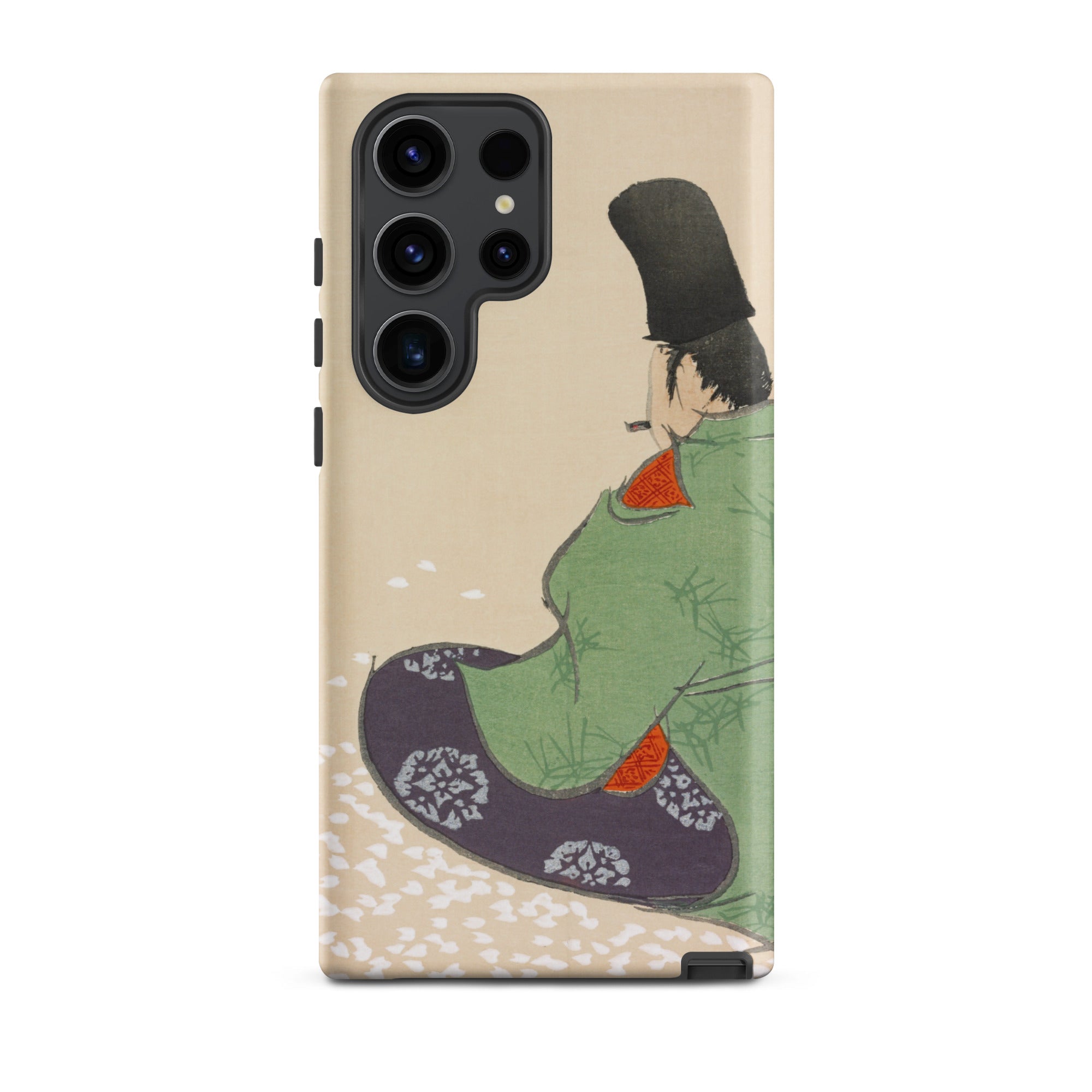 Flute Player Kamisaka Sekka Art Samsung Case, Galaxy S23 Ultra / Matte, Smartphone Case Japanese Style Illustration Person Traditional