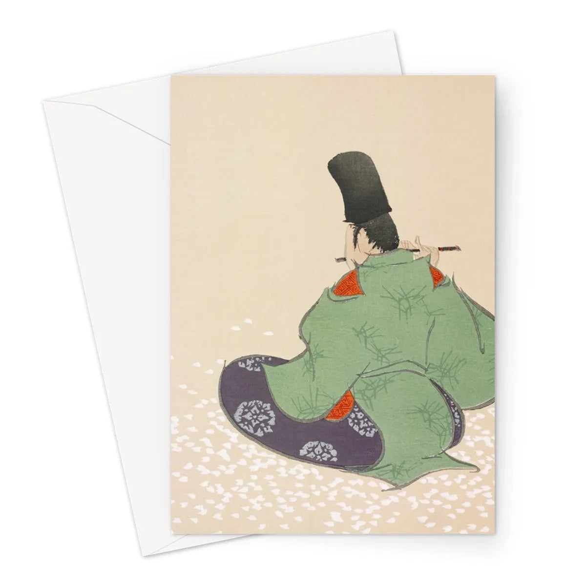 Flute Player By Kamisaka Sekka Greeting Card - A5 Portrait / 1 Card - Greeting & Note Cards - Aesthetic Art