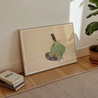 Flute Player - Kamisaka Sekka Meiji Period Art Print, Framed Illustration Pear-shaped Figure