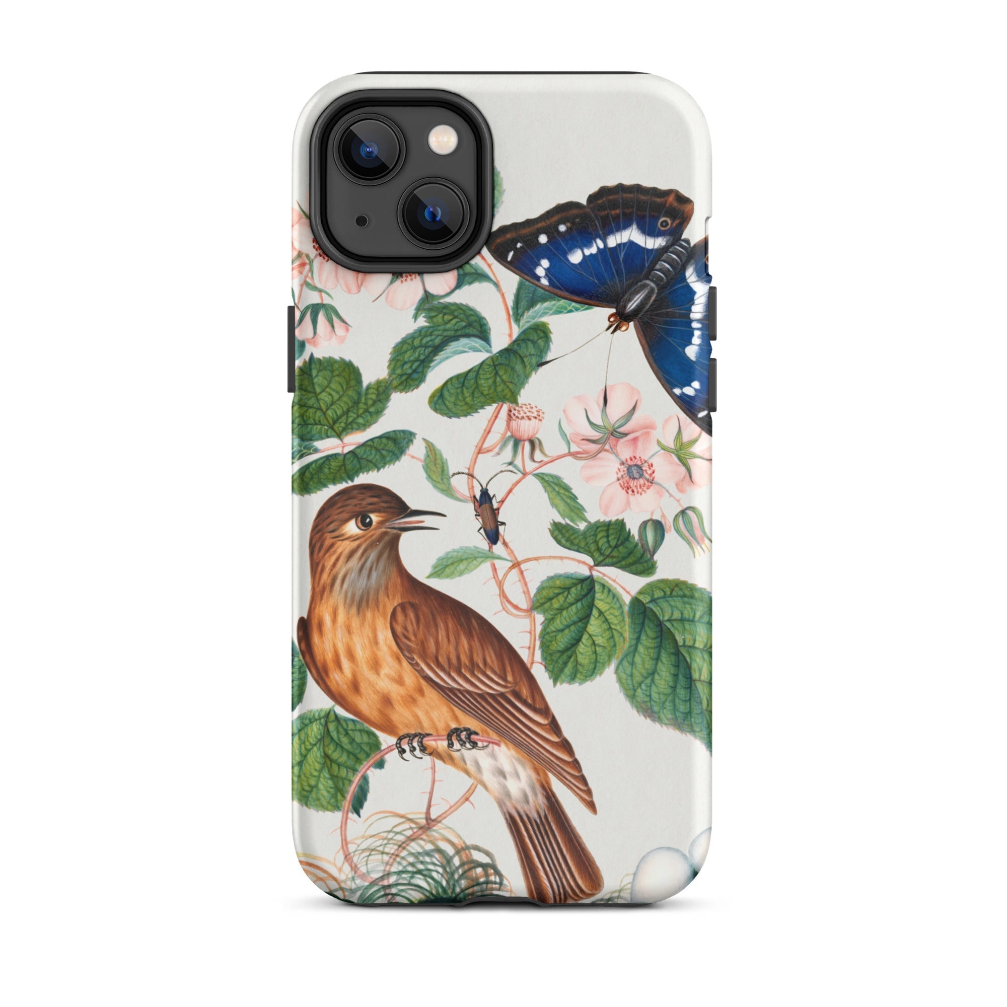 Flycatcher Emperor and Beetle James Bolton Iphone Case, 14 Plus / Matte, Floral Bird Butterfly Phone Case