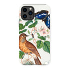 Flycatcher Emperor and Beetle - James Bolton Iphone Case, 14 Pro / Matte, Phone Case Nature-inspired Design Bird Butterfly Floral Elements