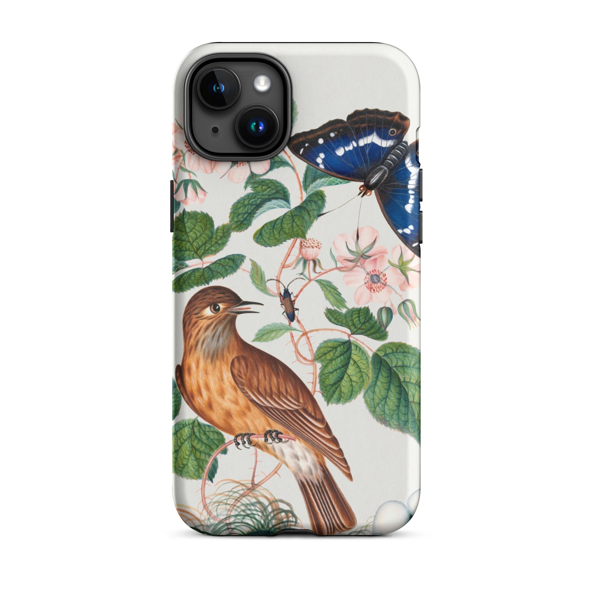 Flycatcher Emperor and Beetle James Bolton Iphone Case, 15 Plus / Matte, Bird Butterfly Patterned Phone Case