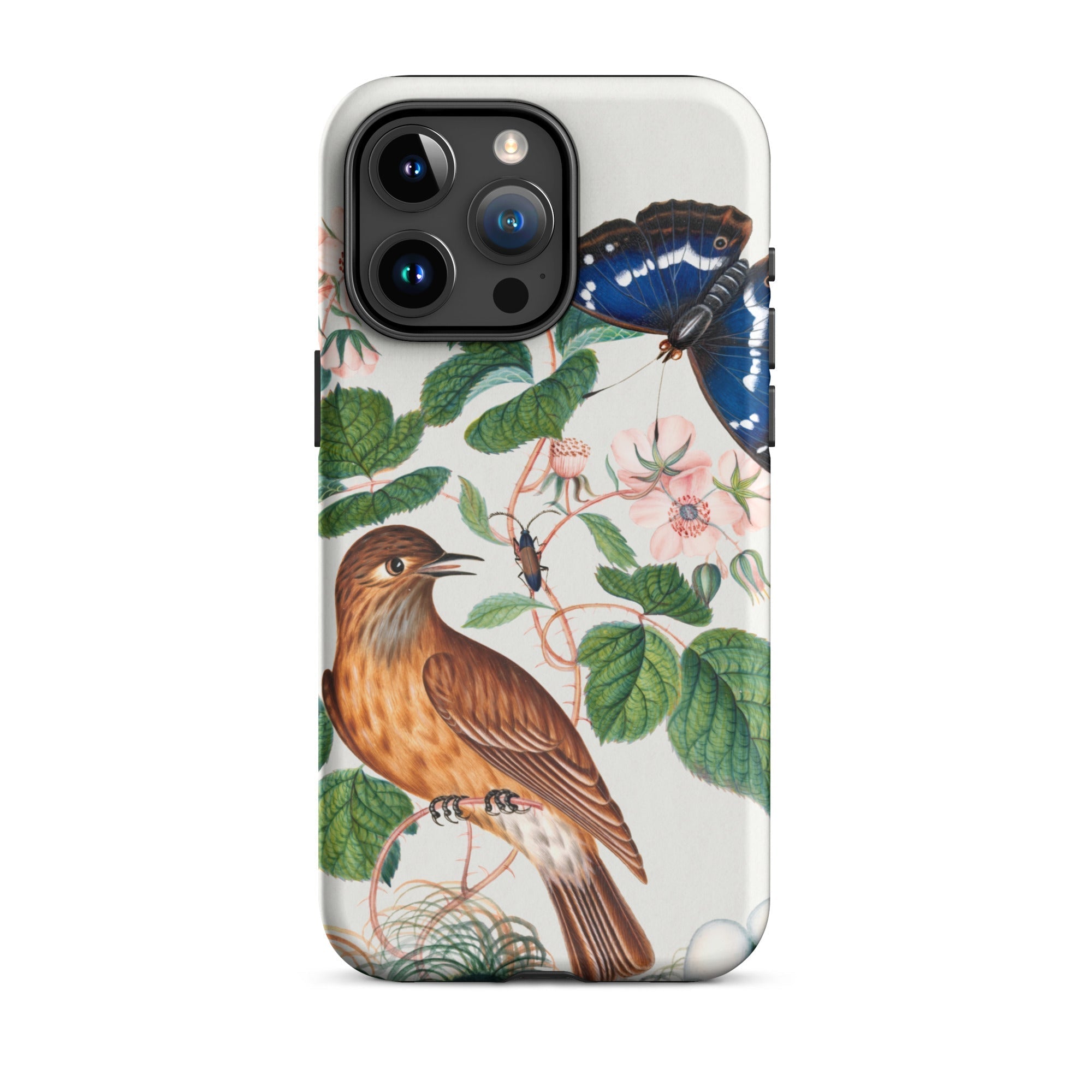 Flycatcher Emperor and Beetle James Bolton Iphone Case, 15 Pro Max / Matte, Bird Butterfly Patterned Phone Case