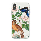 Flycatcher Emperor and Beetle - James Bolton Iphone Case, x / Matte, Phone Case Nature-inspired Design Bird Butterfly Floral Elements