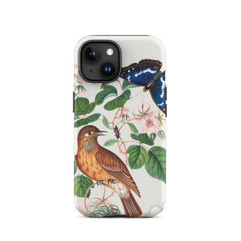 Flycatcher Emperor and Beetle - James Bolton Phone Case Iphone 15 / Matte Bird Butterfly Patterned Phone Case James Bolton’s Botanical