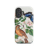 Flycatcher Emperor and Beetle - James Bolton Phone Case Iphone 16 / Matte Bird Butterfly Patterned Phone Case James Bolton’s Botanical