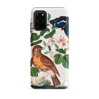 Flycatcher Emperor and Beetle - James Bolton Phone Case Samsung Galaxy S20 Plus / Matte Phone Case Detailed Illustration Orange-brown Bird