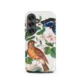 Flycatcher Emperor and Beetle - James Bolton Phone Case Samsung Galaxy S25 / Matte Phone Case Detailed Illustration Orange-brown Bird
