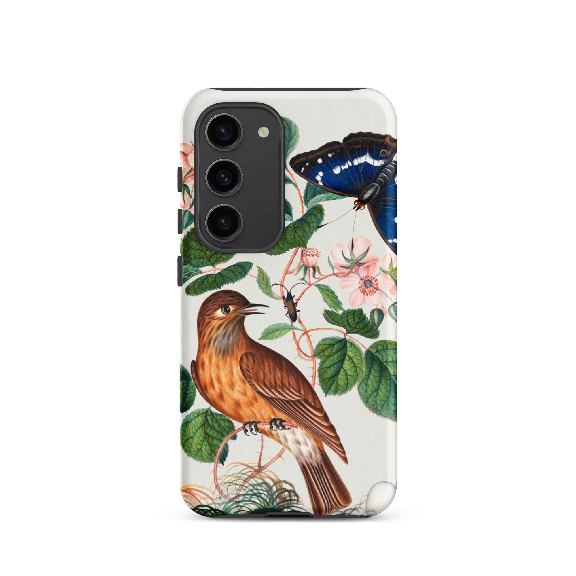 Flycatcher Emperor and Beetle James Bolton Samsung Case, Galaxy S23 / Matte, Smartphone Case Botanical Bird Illustration