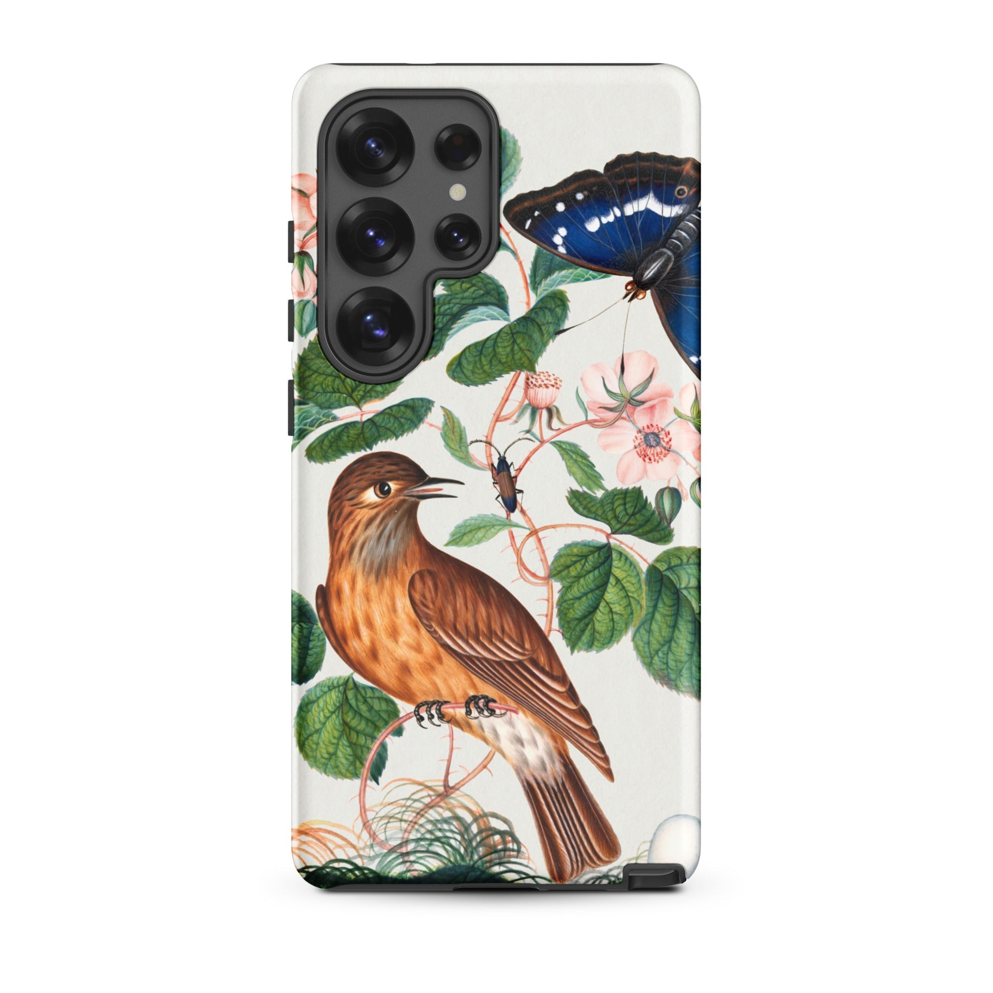Flycatcher Emperor and Beetle James Bolton Samsung Case, Galaxy S25 Ultra / Matte, Smartphone Case Botanical Ornithological Illustration