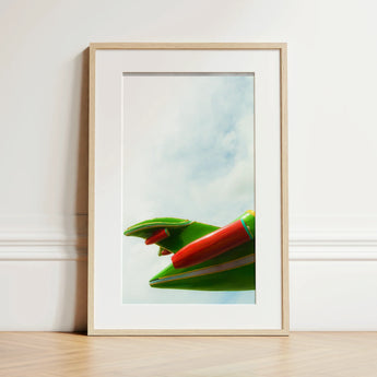 Flying High - Amusement Park Airplane Art Print / Canvas, 12x16’’ / 31x41cm / Natural Frame / Matboard, Posters Prints & Visual Artwork,