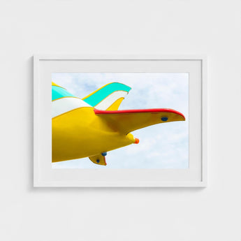 Flying High - Amusement Park Airplane Art Print / Canvas Vintage, Vibrant Prints