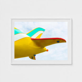 Flying High - Amusement Park Airplane Art Print / Canvas Vintage, Vibrant Prints