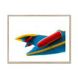 Flying Higher - Amusement Park Airplane Art Print, Framed Blue Red Toy Rocket