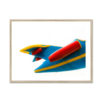 Flying Higher - Amusement Park Airplane Art Print, Framed Blue Red Toy Rocket