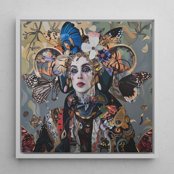 The Fool - Stampa d'arte / Tela del mazzo di tarocchi surreale, 12x12’’ / 31x31cm / Cornice bianca, Poster, stampe e arte visiva, Toby Leon