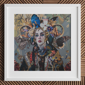 The Fool - Surreal Tarot Deck Art Print / Canvas Framed Artwork Woman Adorned Vibrant Butterflies Intricate Floral Surreal Tarot, Fool