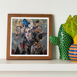 The Fool Surreal Tarot Deck Art Print, Framed Artwork Surreal Portrait Butterflies Nature Elements