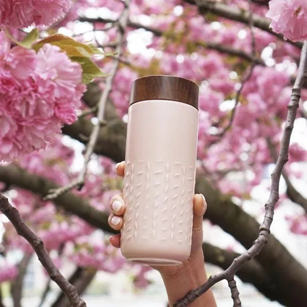 Footprint Ceramic Travel Mug - Double Wall Artisan Drinkware - Tumblers - Acera