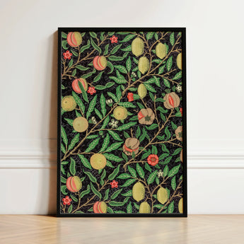 Four Fruits too - William Morris Botanicals Art Print / Canvas Framed Artwork Vibrant Botanical Design Green Leaves Yellow Morris’s, Prints