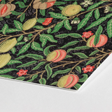 Four Fruits too - William Morris Botanicals Art Print / Canvas Black Fabric Detailed Botanical Green Leaves Red Morris’s, Prints