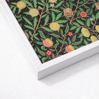Four Fruits too - William Morris Botanicals Art Print / Canvas Framed Artwork Detailed Botanical Pattern Green Leaves Yellow Morris’s,
