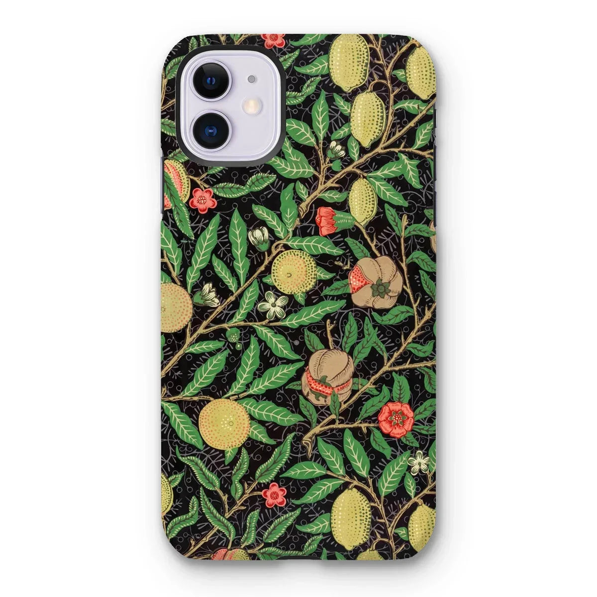 Four Fruits too - William Morris Aesthetic Iphone Case, 11 / Matte, Decorative Iphone Case Botanical Fruit Flower Pattern