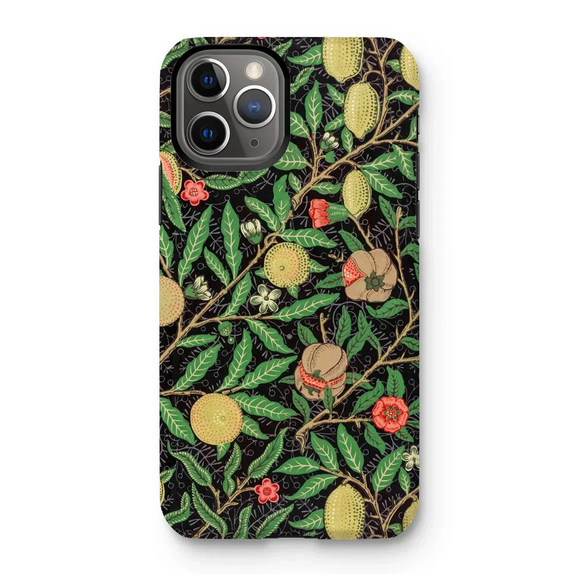 Four Fruits too - William Morris Aesthetic Iphone Case, 11 Pro / Matte, Decorative Iphone Case Botanical Fruit Leaf Pattern