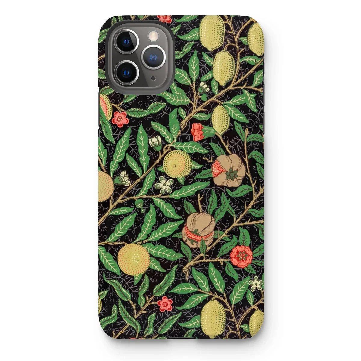 Four Fruits too - William Morris Aesthetic Iphone Case, 11 Pro Max / Matte, Floral Fruit Patterned Iphone Case Botanical Design Lemons
