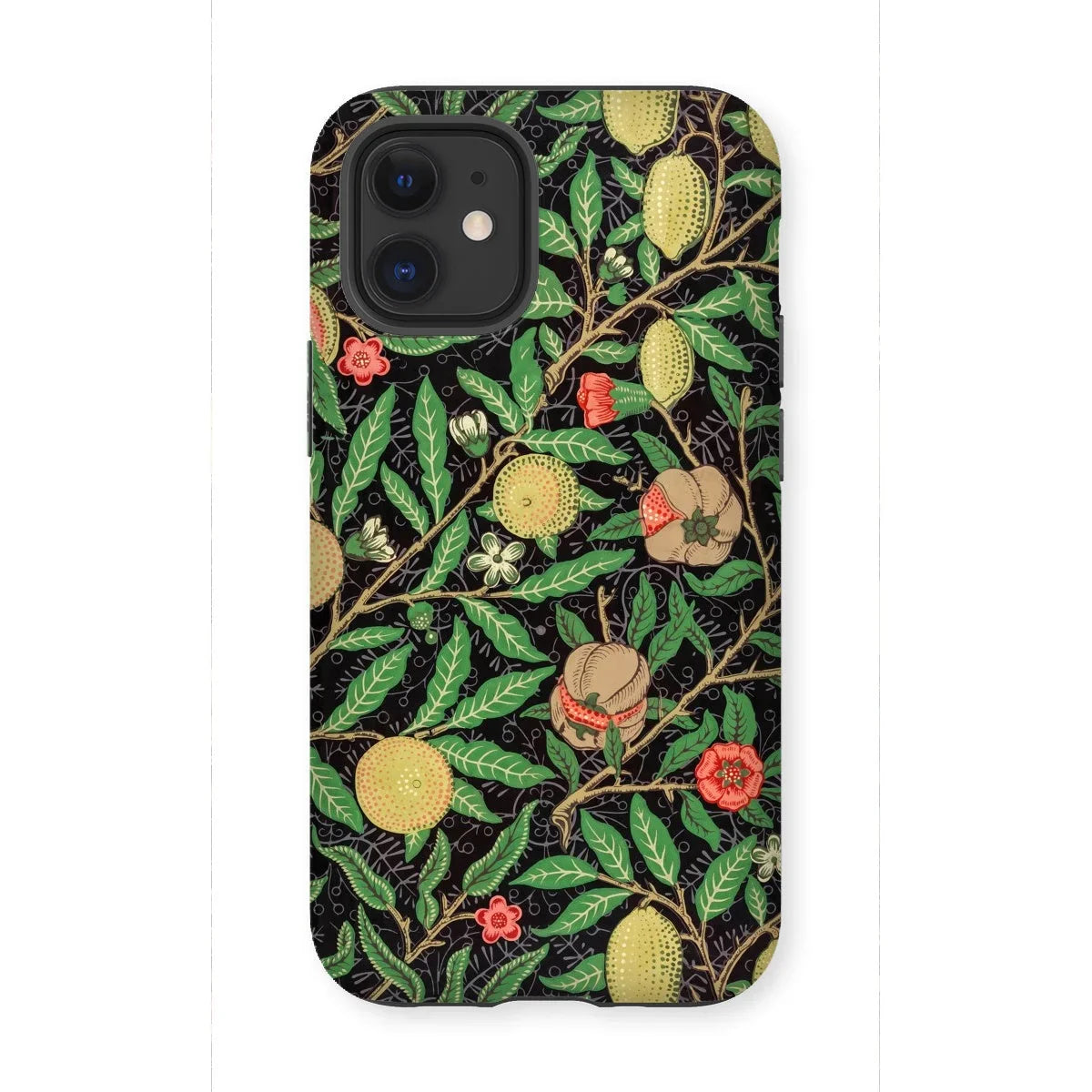 Four Fruits too - William Morris Aesthetic Iphone Case, 12 Mini / Matte, Decorative Phone Case Botanical Fruit Flower Pattern