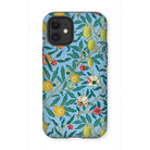 Four Fruits - William Morris Aesthetic Iphone Case, 12 Mini / Matte, Floral Patterned Phone Case Colorful Fruit Leaf Design