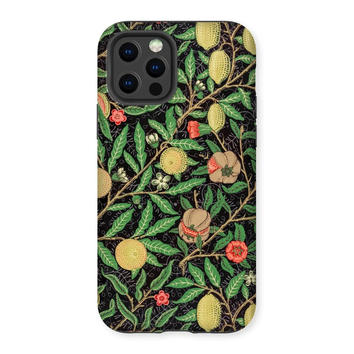 Four Fruits too - William Morris Aesthetic Iphone Case, 12 Pro / Matte, Decorative Phone Case Botanical Fruit Flower Pattern