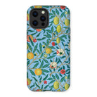 Four Fruits - William Morris Aesthetic Iphone Case, 13 Pro Max / Matte, Floral Patterned Phone Case Colorful Fruit Leaf Design