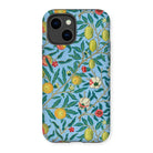 Four Fruits - William Morris Aesthetic Iphone Case, 14 / Matte, Colorful Floral Fruit Patterned Phone Case Light Blue